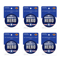 Beistle My Daughter Is A Hero Button (Case of 6)
