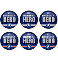 Beistle My Daughter Is A Hero Button (Case of 6)
