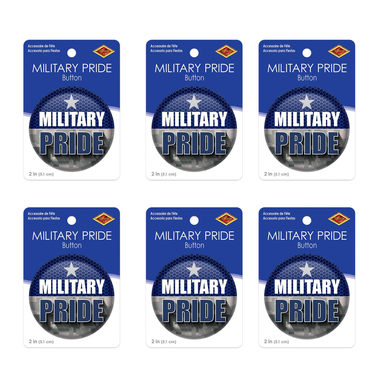 Beistle Military Pride Button (Case of 6)