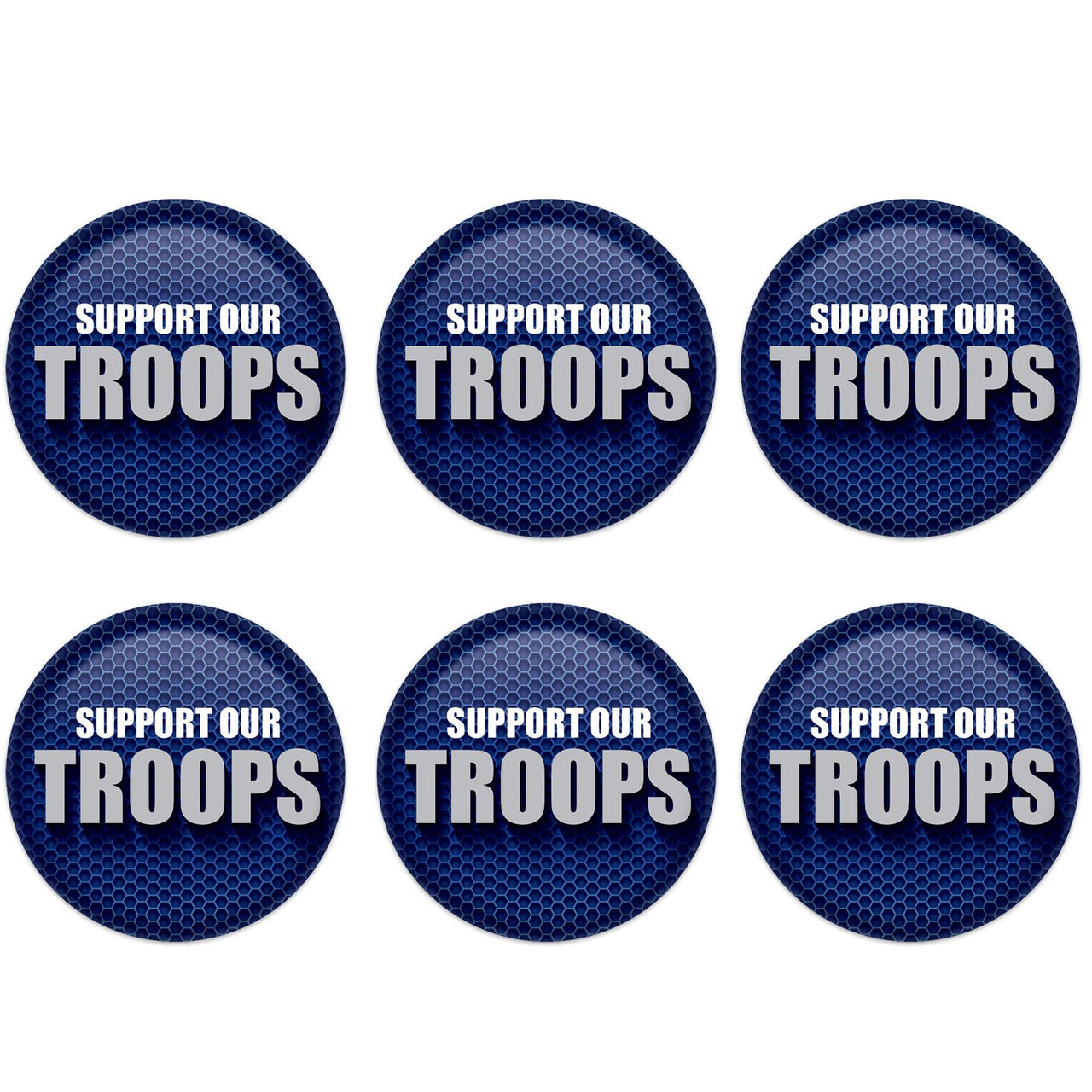 Beistle Support Our Troops Button (Case of 6)