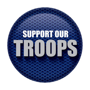 Beistle Support Our Troops Button - Blue
