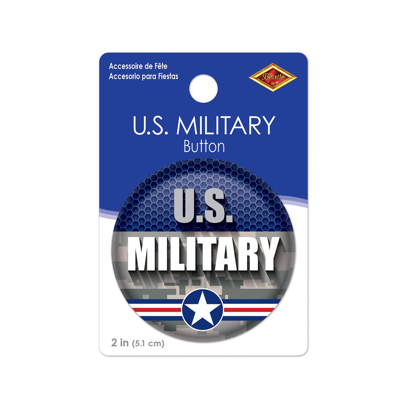 Beistle U S Military Button (Case of 6)