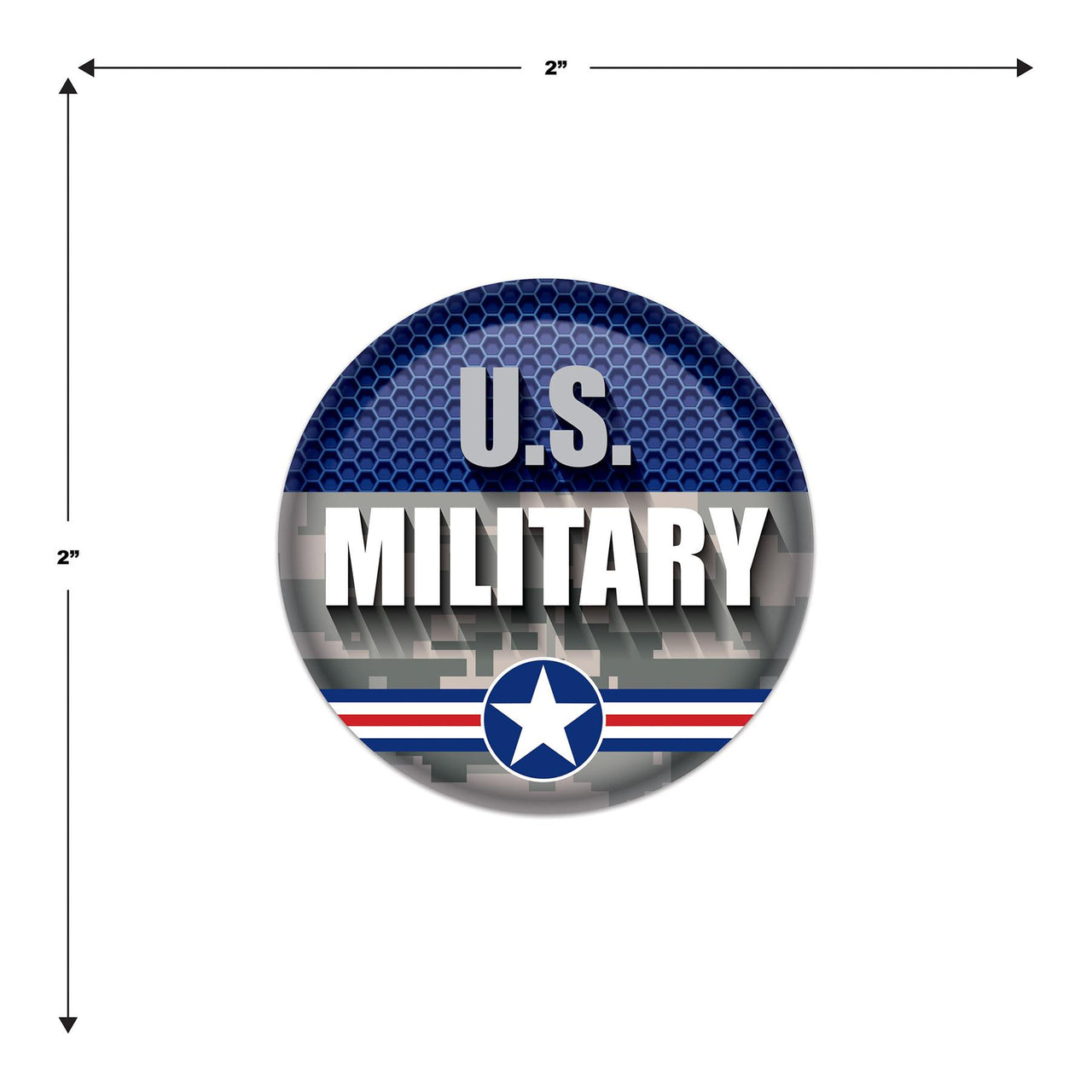 Beistle U S Military Button (Case of 6)