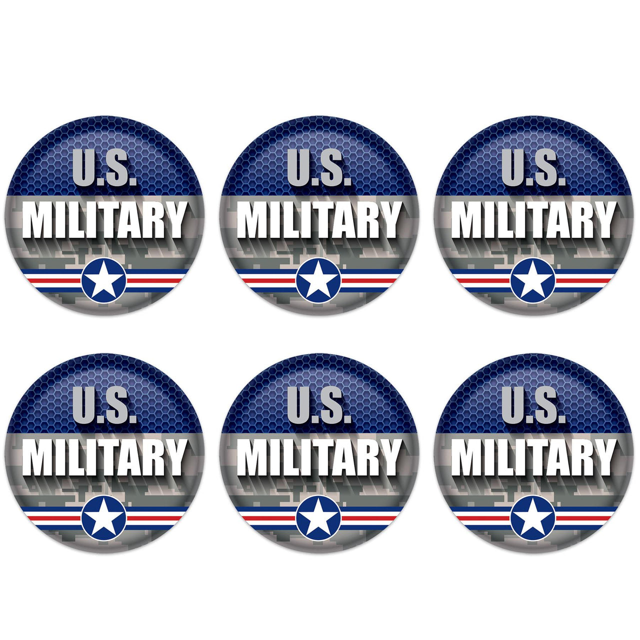 Beistle U S Military Button (Case of 6)