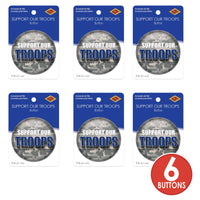 Beistle Support Our Troops Button (Case of 6)