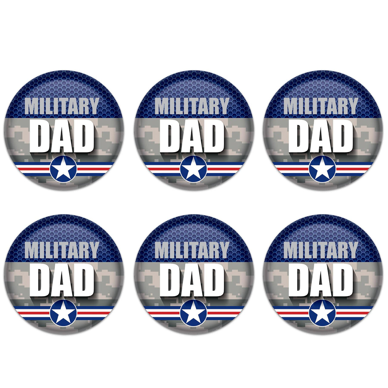 Beistle Military Dad Button (Case of 6)