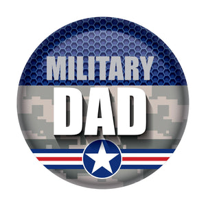 Beistle Military Dad Button- Navy- Star