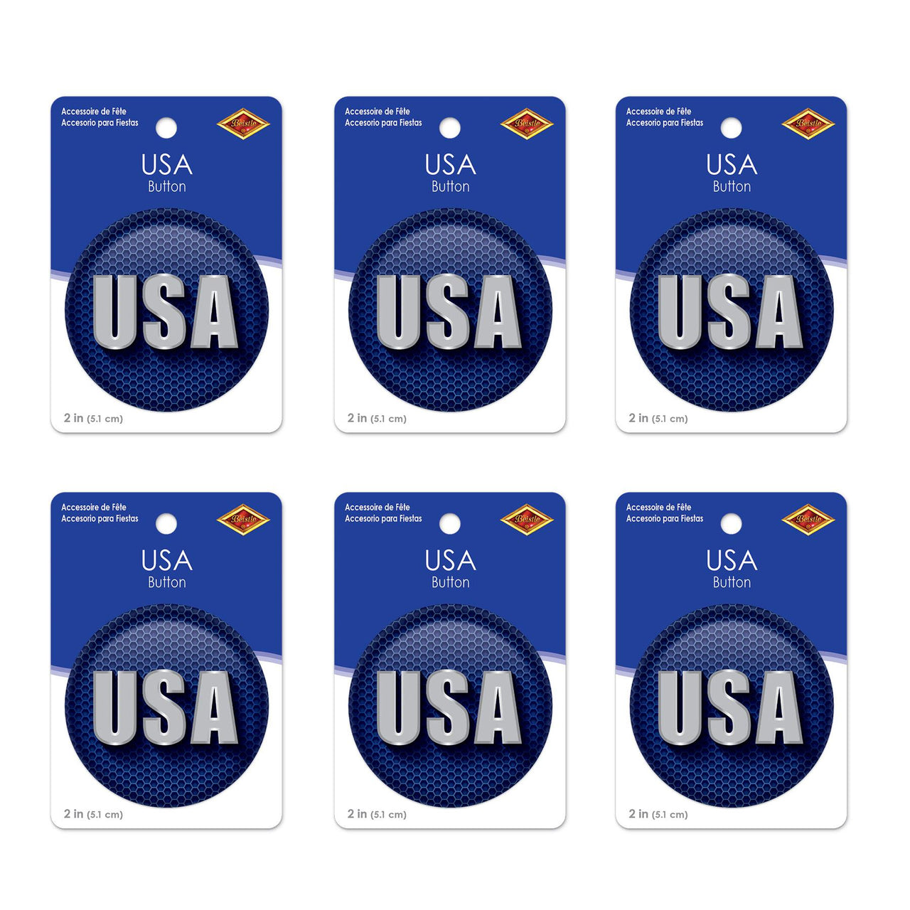 Beistle USA Button (Case of 6)