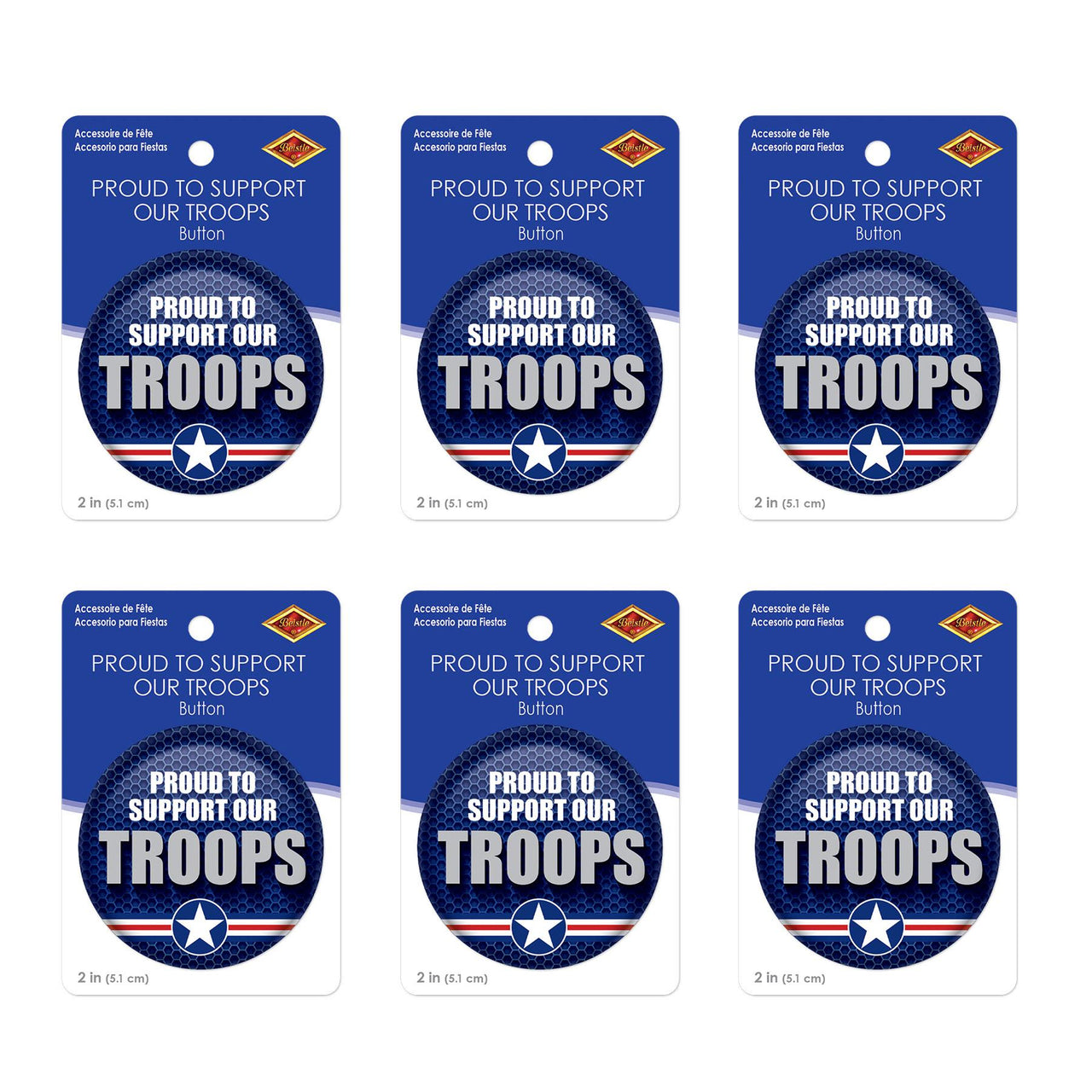 Proud To Support Our Troops Button