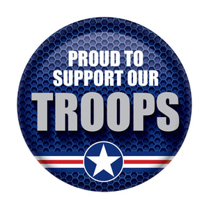 Beistle Air Force Proud To Support Our Troops Button 