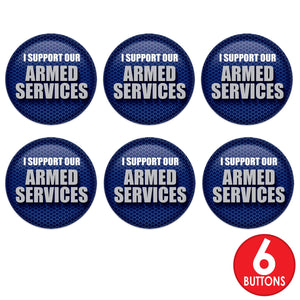 Beistle I Support Our Armed Services Button (Case of 6)