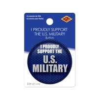 Beistle I Proudly Support U S Military Button (Case of 6)