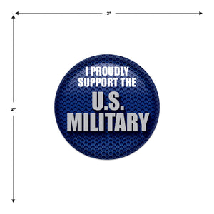 Beistle I Proudly Support U S Military Button (Case of 6)