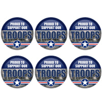 Beistle Proud To Support Our Troops Button (Case of 6)