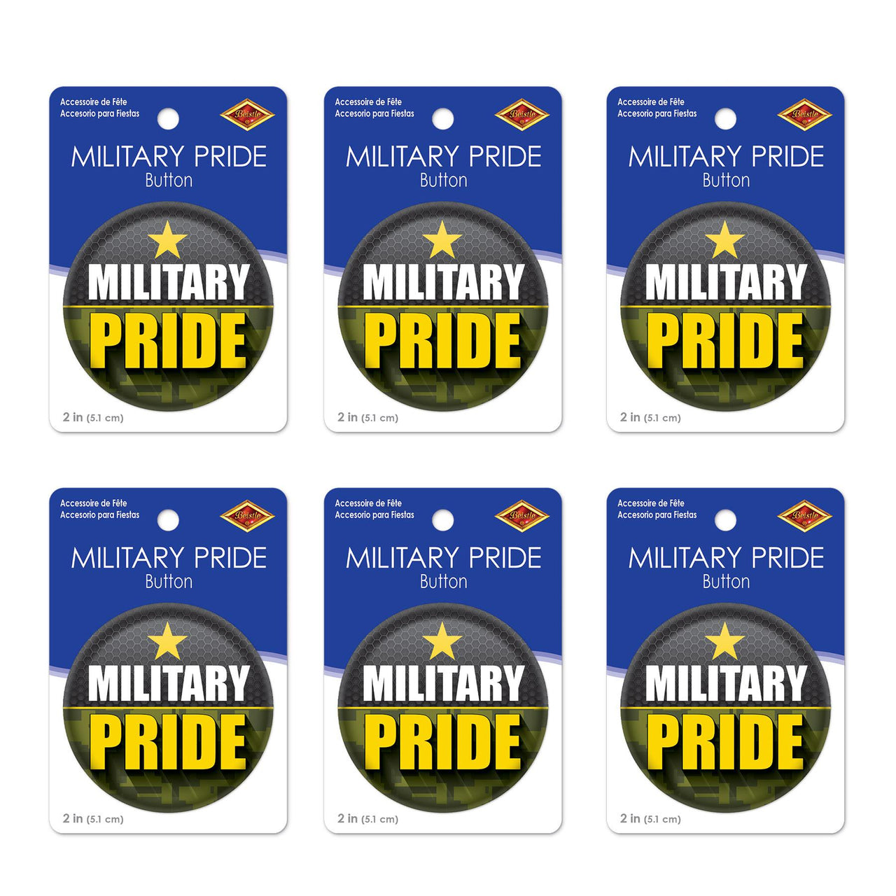 Beistle Military Pride Button (Case of 6)