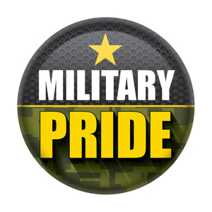 Beistle Military Pride Button- Army- Star