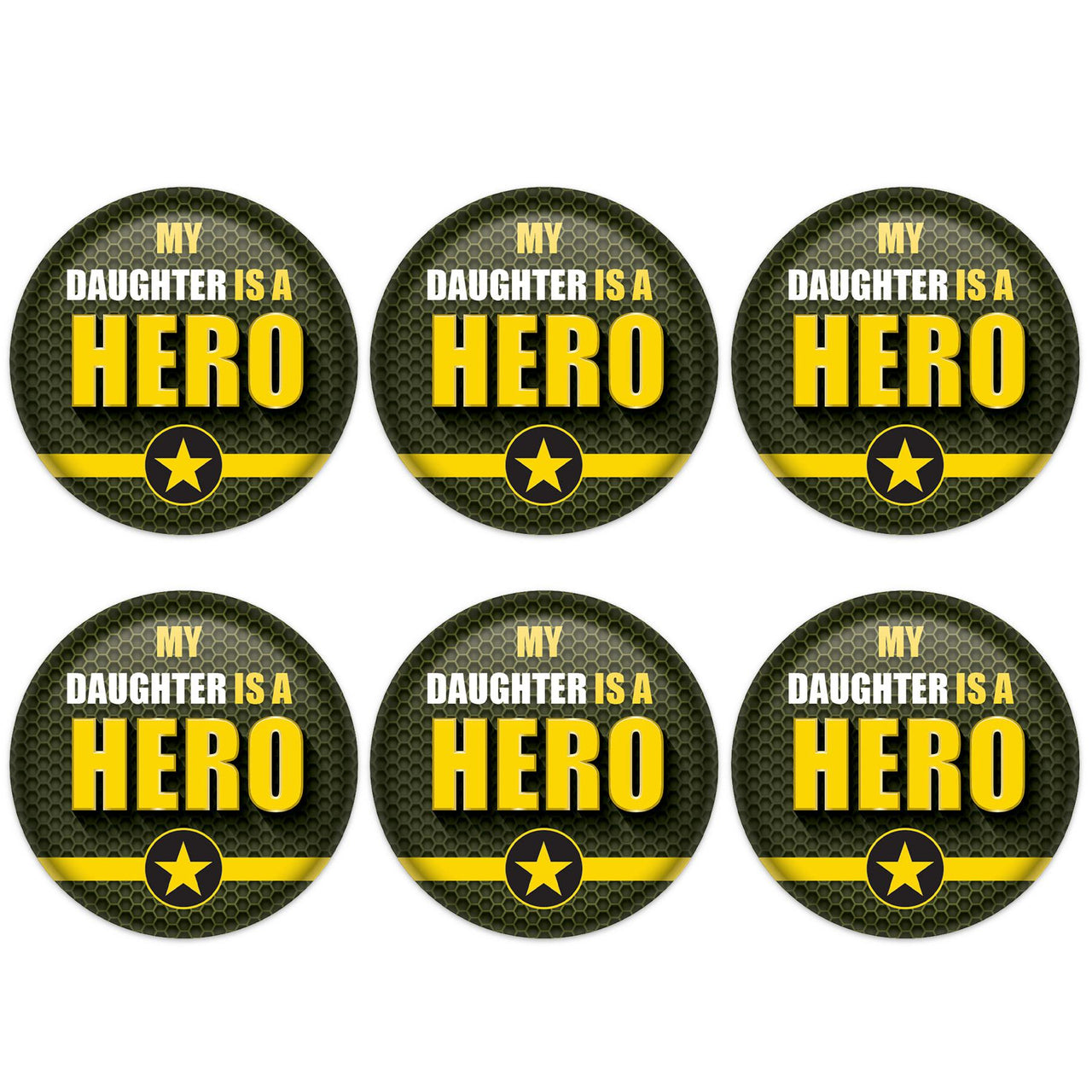 Beistle My Daughter Is A Hero Button (Case of 6)