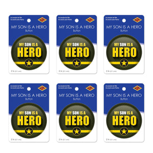 Beistle My Son Is A Hero Button (Case of 6)