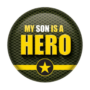 Beistle My Son Is A Hero Button- Army