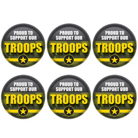 Beistle Proud To Support Our Troops Button (Case of 6)