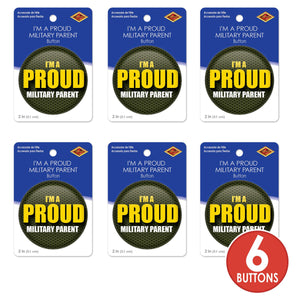 Beistle I'm A Proud Military Parent Button (Case of 6)