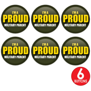 Beistle I'm A Proud Military Parent Button (Case of 6)