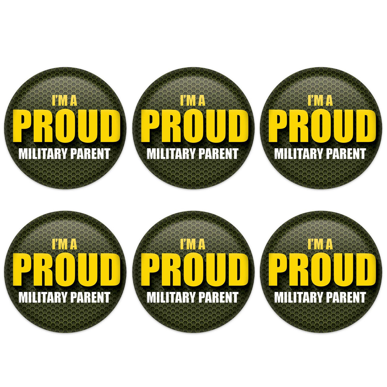 Beistle I'm A Proud Military Parent Button (Case of 6)