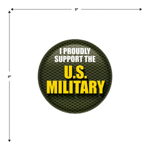 Beistle I Proudly Support The US Military Button (Case of 6)
