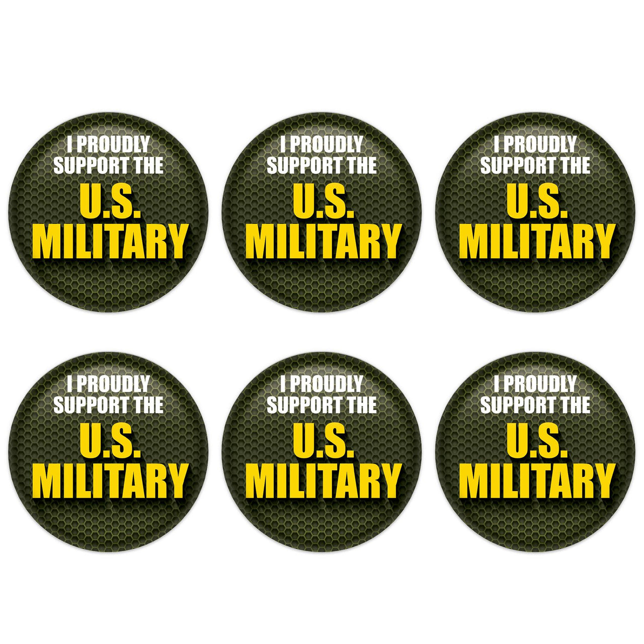 Beistle I Proudly Support The US Military Button (Case of 6)