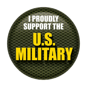 Beistle I Proudly Support The US Military Button - Green