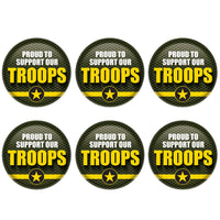 Beistle Proud To Support Our Troops Button (Case of 6)
