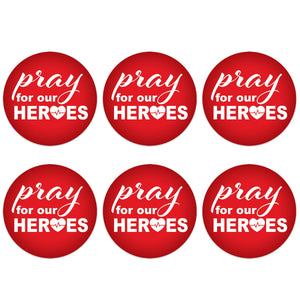 Beistle Pray For Our Heroes Button (Case of 6)
