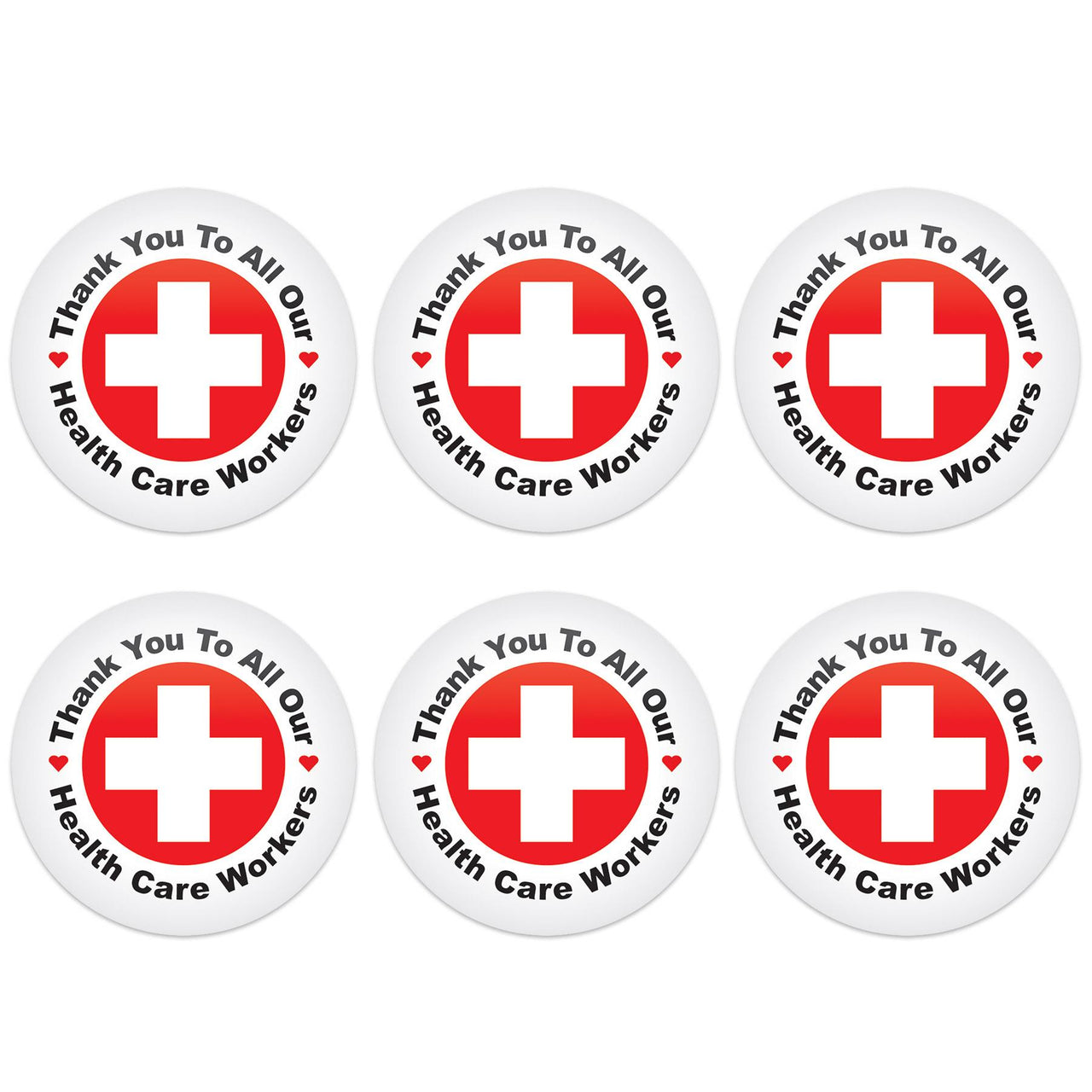 Beistle TY To All Our Health Care Workers Button (Case of 6)