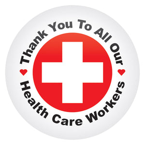 Beistle Thank You To All Our Health Care Workers Button- Red