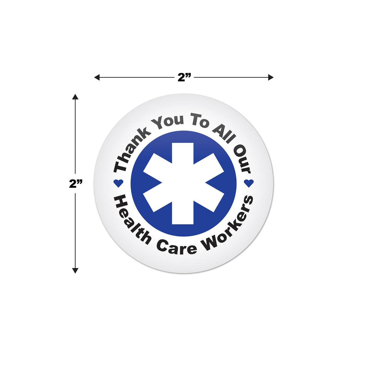 Beistle TY To All Our Health Care Workers Button (Case of 6)