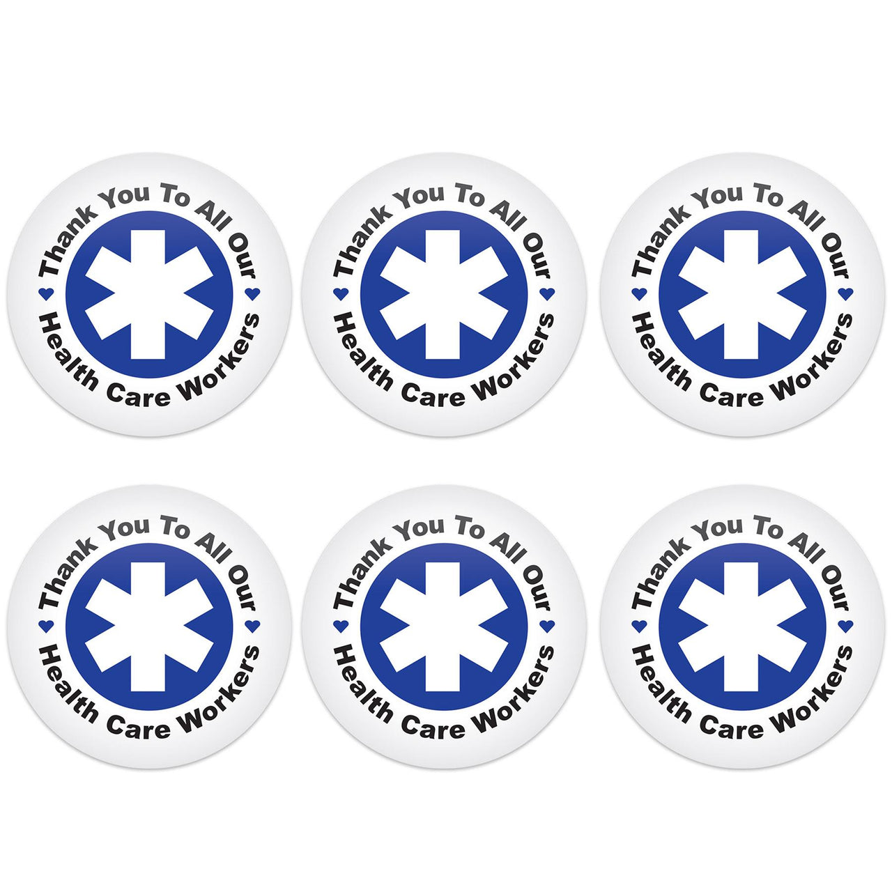Beistle TY To All Our Health Care Workers Button (Case of 6)