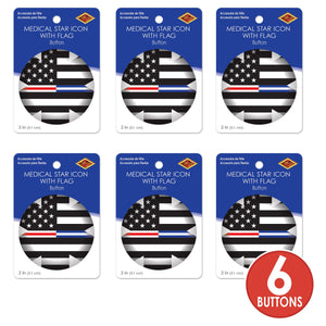 Beistle Medical Star Icon with Flag Button (Case of 6)