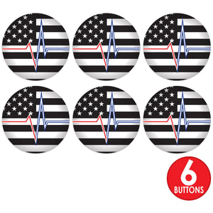 Beistle Heartbeat with Flag Button (Case of 6)