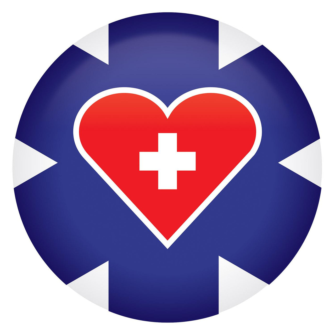 Beistle Medical Star Icon with Heart and Cross Button