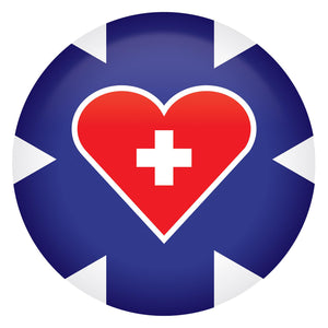 Beistle Medical Star Icon with Heart and Cross Button