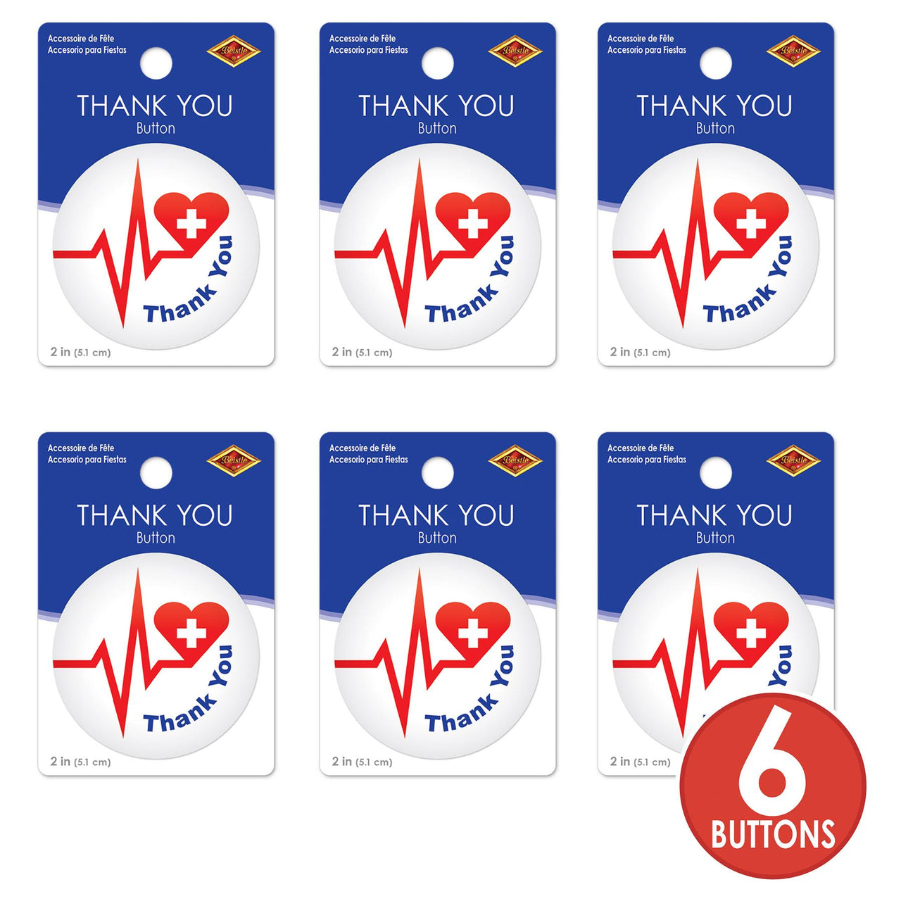 Beistle Thank You Button (Case of 6)