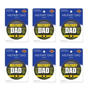Beistle Military Dad Button (Case of 6)
