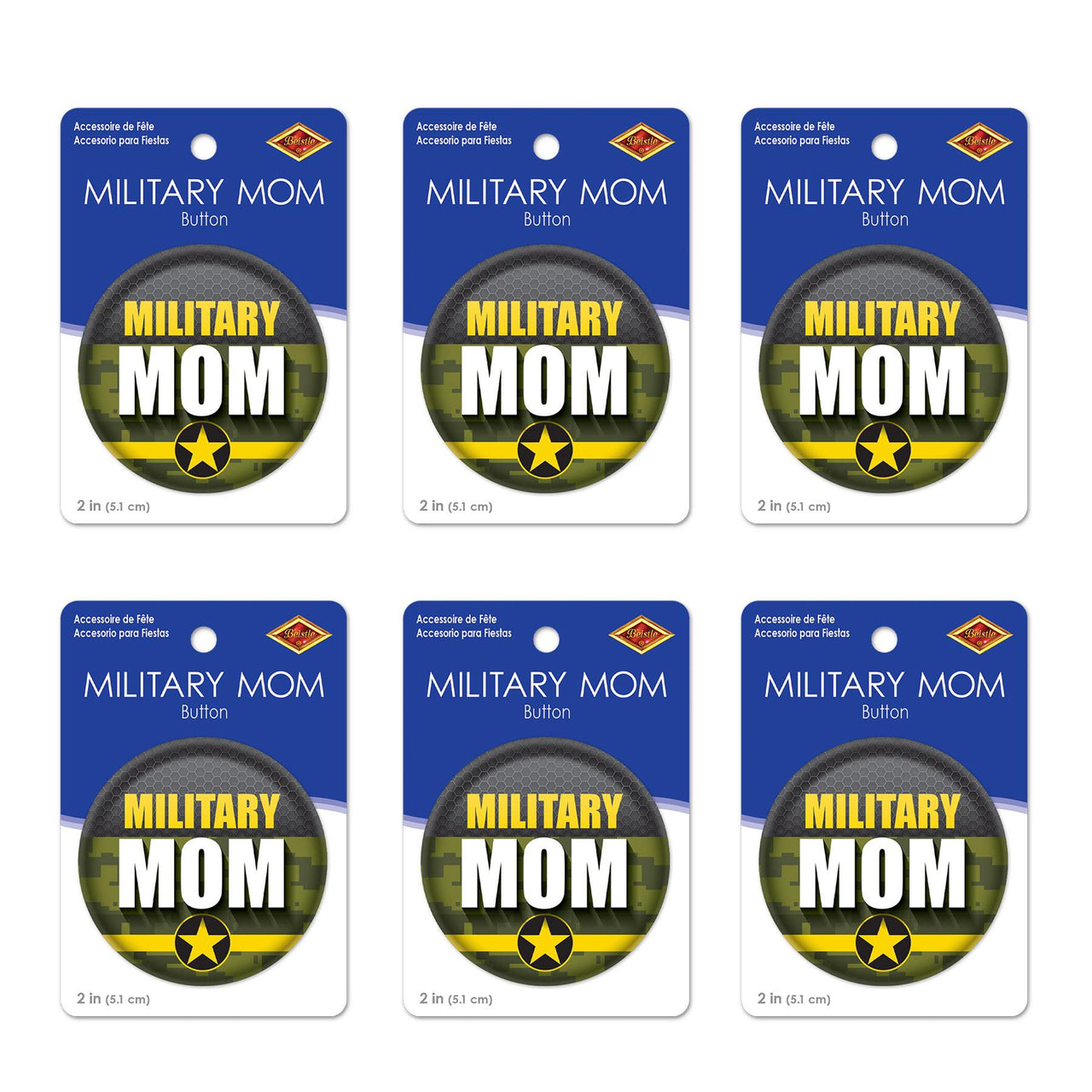 Beistle Military Mom Button (Case of 6)