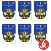 Beistle U.S. Military Button (Case of 6)