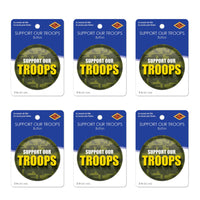 Beistle Support Our Troops Button (Case of 6)