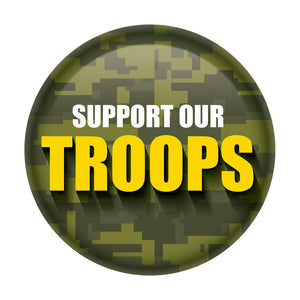 Beistle Support Our Troops Button - Camo
