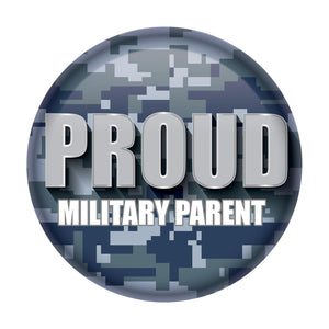 Beistle Proud Military Parent Button - Navy