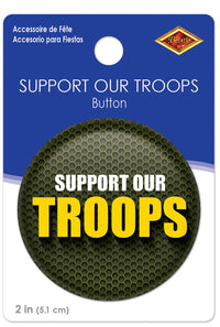 Beistle Support Our Troops Button (Case of 6)