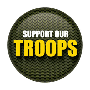 Beistle Support Our Troops Button - Green