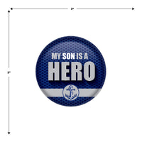 Beistle My Son Is A Hero Button (Case of 6)
